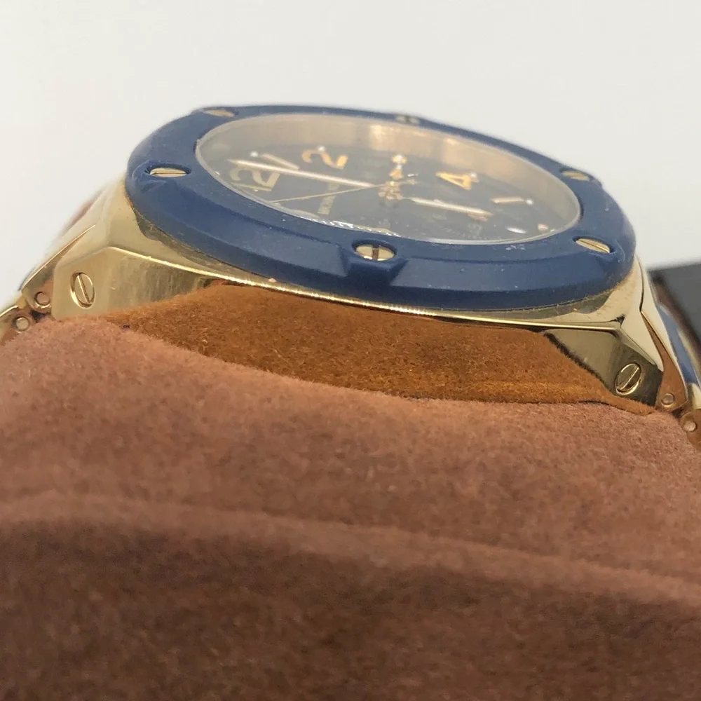 Michael kors gold and blue watch